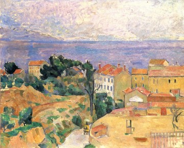 View of L Estaque Paul Cezanne Beach Oil Paintings